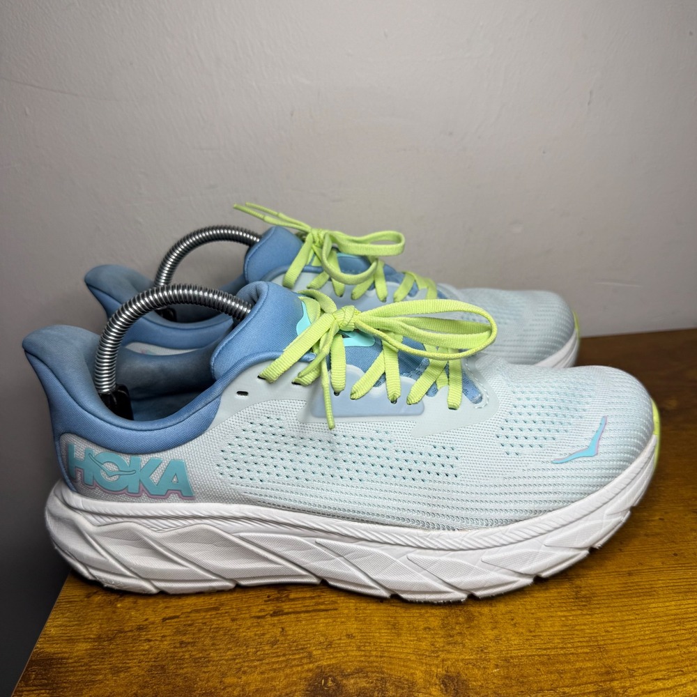 Hoka Arahi 7 Running Shoes Womens Size 9.5 D Wide Blue Yellow 1147890 TSK